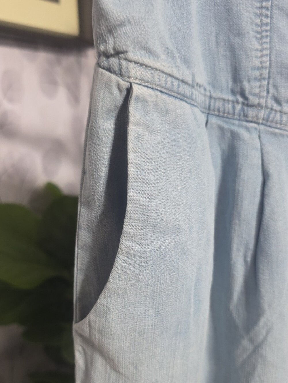 The Coastal Denim High-Waist Wide Leg Pants in Light Blue - Picture 6 of 10